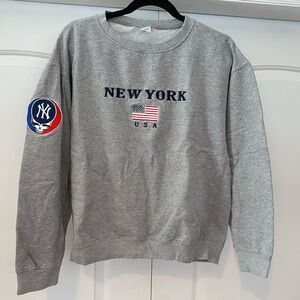 Grateful Dead New York Yankees Mashup Crew Neck Sweater Sz Large